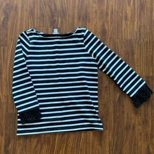 JCrew striped shirt with tulle cuff